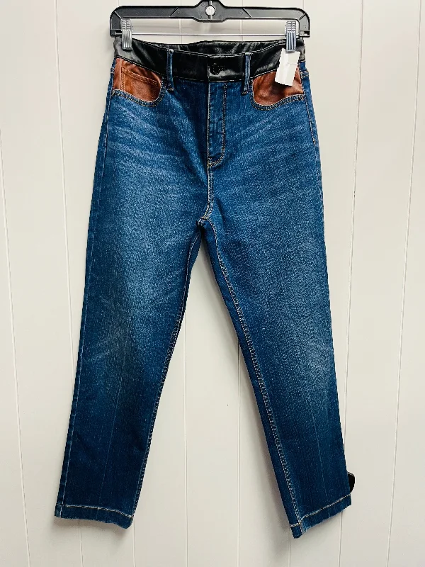 Women's Jodhpurs with Mandarin CollarJeans Straight By White House Black Market In Blue Denim, Size: S