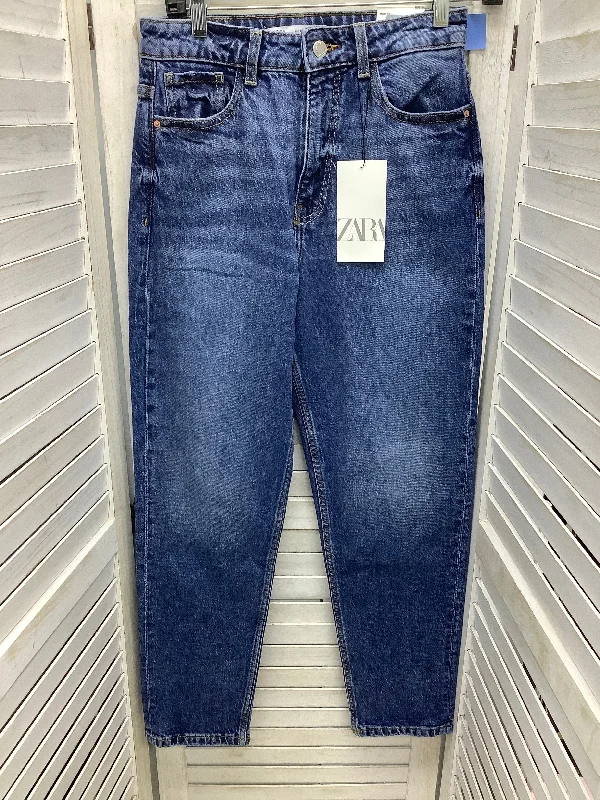 Women's Jodhpurs with Peter Pan CollarJeans Boyfriend By Zara In Blue Denim, Size: 4