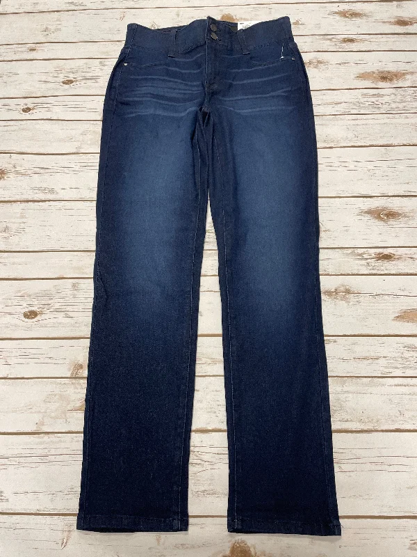 Women's Jodhpurs with Asymmetrical HemJeans Straight By Nine West In Blue Denim, Size: 8