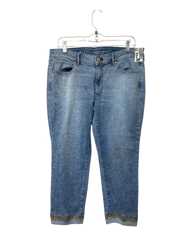 Women's Jodhpurs with Wide LegJeans Cropped By White House Black Market In Blue Denim, Size: 12