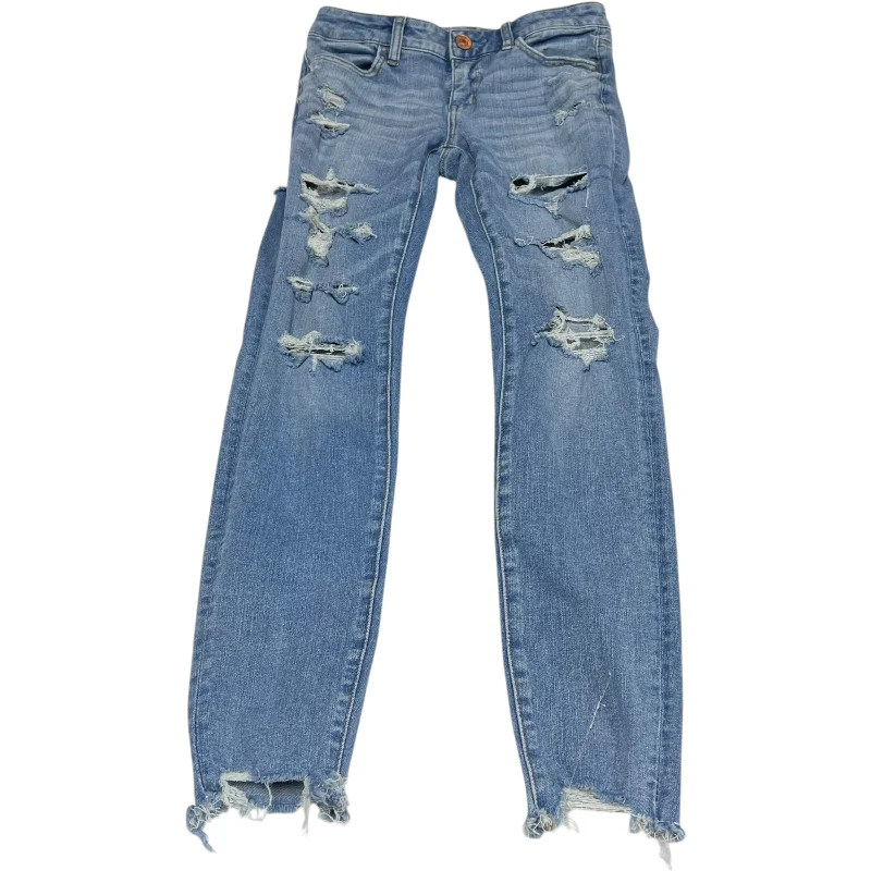 Women's Jodhpurs with Straight LegJeans Skinny By American Eagle In Blue Denim, Size: 2