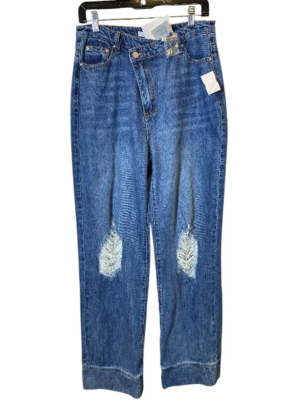 Women's Jodhpurs with Short LengthJeans Wide Leg By Clothes Mentor In Blue Denim, Size: 10