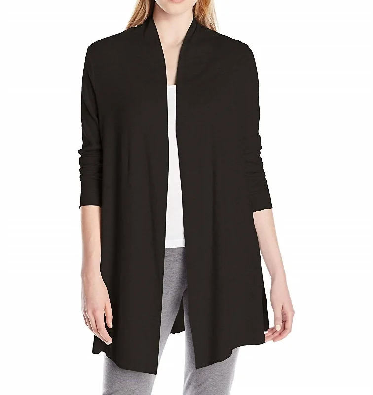 Women's Low Collar SweatersAmelia Knit Cardigan In Black