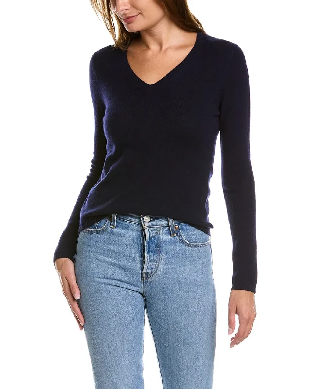 Women's Collarless Design SweatersInCashmere V-Neck Cashmere Sweater