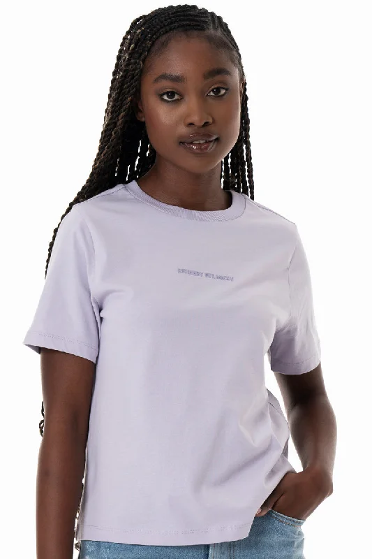 Women's Frilled SweatersSlim Fit T-Shirt _ 154363 _ Lilac