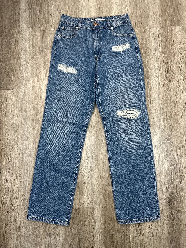 Women's Jodhpurs with Peter Pan CollarJeans Straight By Garage In Blue Denim, Size: 2