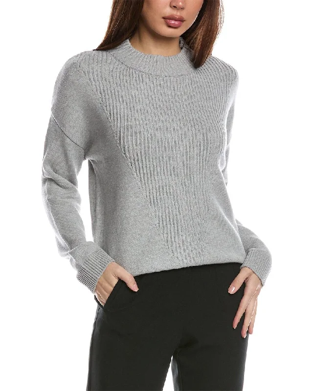 Women's Striped SweatersT Tahari Centered Rib Pullover