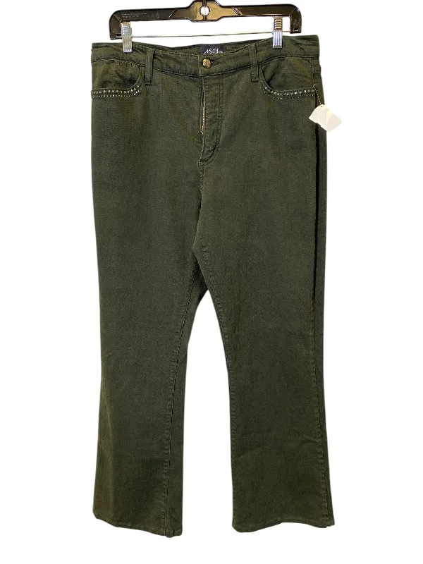 Women's Jodhpurs with Long LengthJeans Straight By Not Your Daughters Jeans In Green, Size: 14