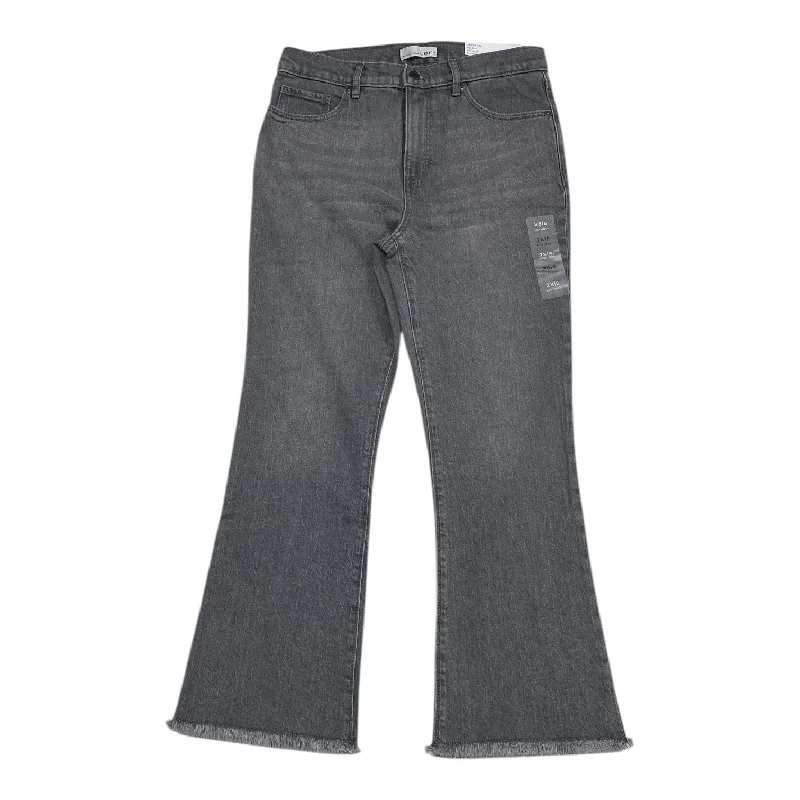 Women's Jodhpurs with Collarless DesignJeans Cropped By Loft In Grey Denim, Size: 6