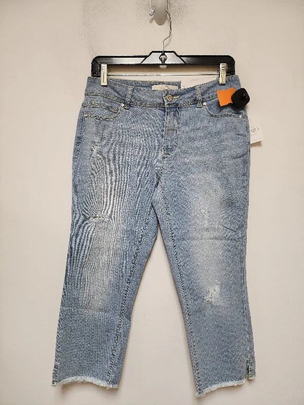 Women's Jodhpurs with Skinny LegJeans Cropped By Cato In Blue Denim, Size: 6