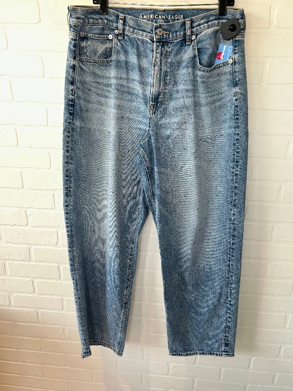 Women's Jodhpurs with Long LengthJeans Straight By American Eagle In Blue Denim, Size: 14