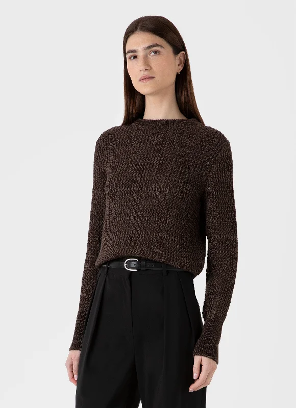 Women's Patterned SweatersWomen's Cotton Stitch Jumper in Coffee Twist