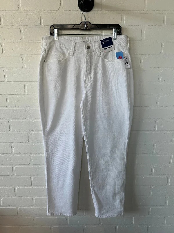 Women's Jodhpurs with Short LengthJeans Straight By Old Navy In White Denim, Size: 12