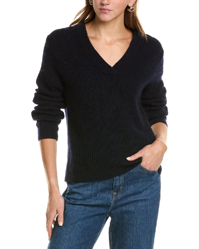 Women's Sweetheart Collar SweatersVince Shaker Rib Wool & Alpaca-Blend Sweater