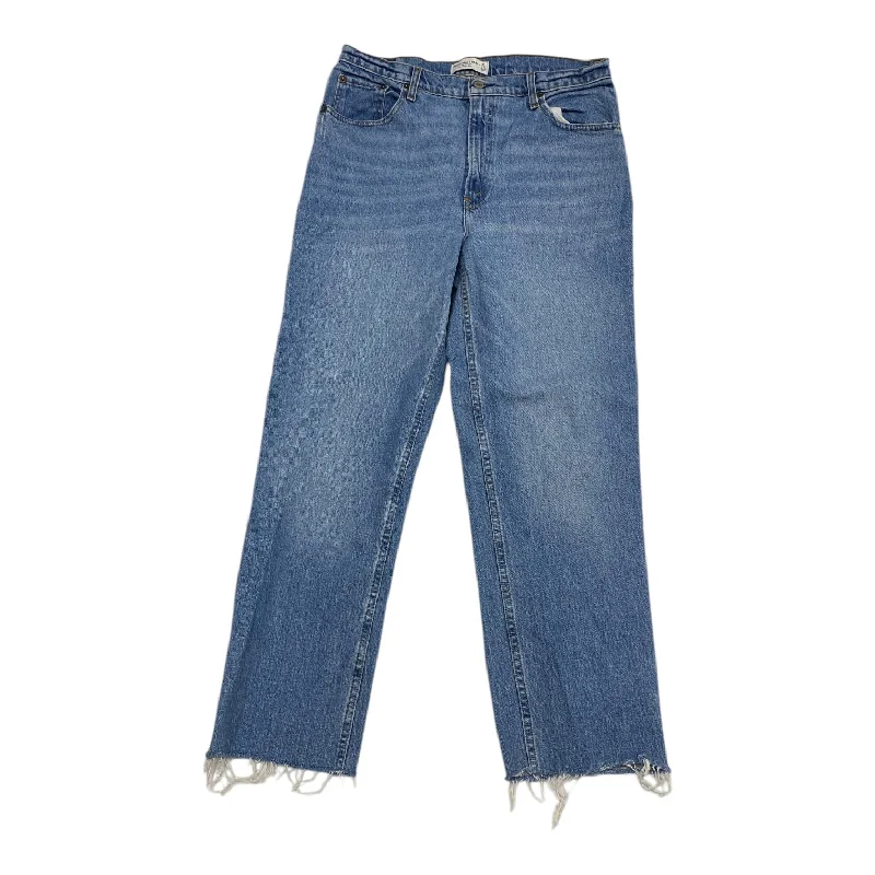 Women's Jodhpurs with High CollarJeans Straight By Abercrombie And Fitch In Blue Denim, Size: 12l