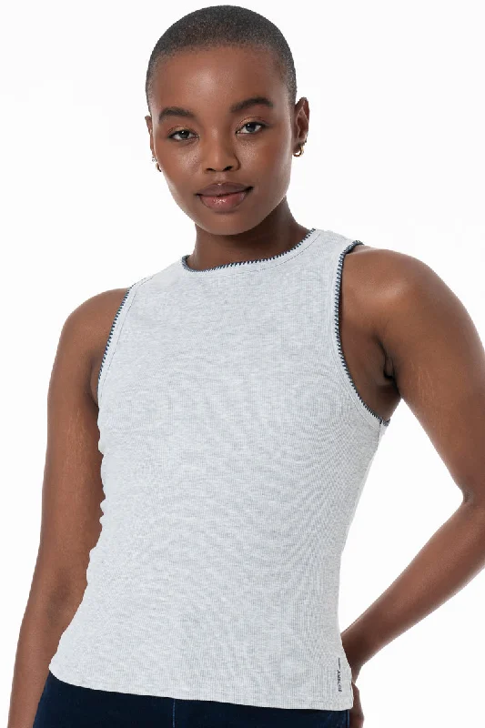 Women's Scoop Neck SweatersRibbed Tank Top _ 154752 _ Ice Mel