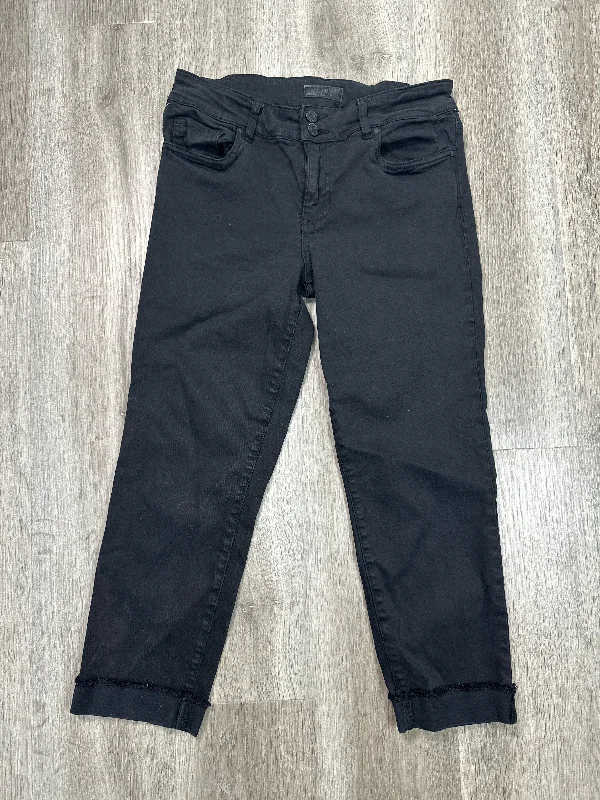 Women's Jodhpurs with Shirt CollarJeans Straight By Kut In Black, Size: 6