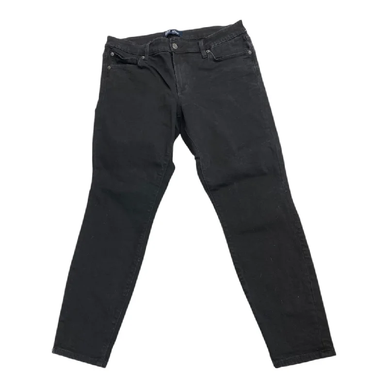 Women's Cropped PantsJeans Skinny By Gap In Black Denim, Size: 14