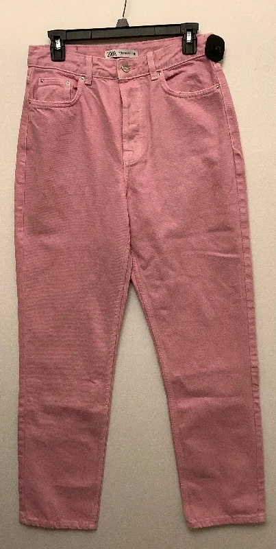 Women's Jodhpurs with Shirt CollarJeans Straight By Zara In Pink, Size: 6