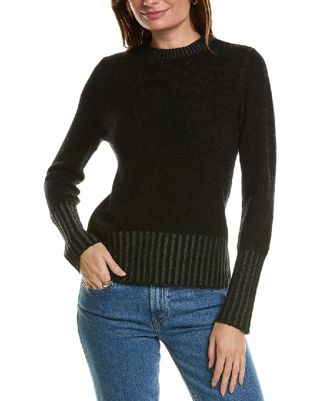 Women's Croatian Wool SweatersForte Cashmere Plaited Crewneck Wool & Cashmere-Blend Sweater