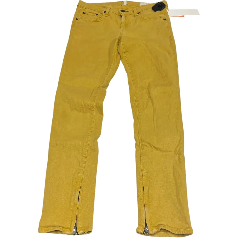 Women's Jodhpurs with Wide LegJeans Cropped By Rag & Bones Jeans In Yellow Denim, Size: 2