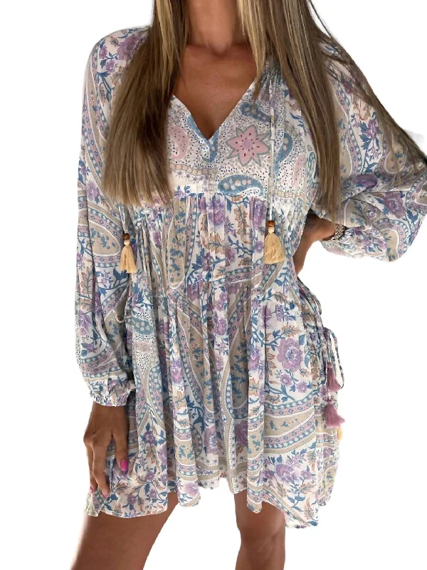 Women's Keyhole-Neck DressesBelladonna Tunic Dress In Light Pastel