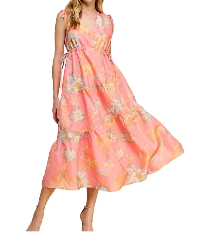 Women's Round-Neck DressesChic Apricot Dress In Pink