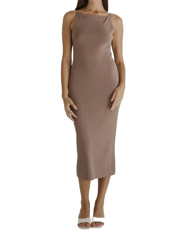 Women's Wide Collar DressesElyse Dress In Tan