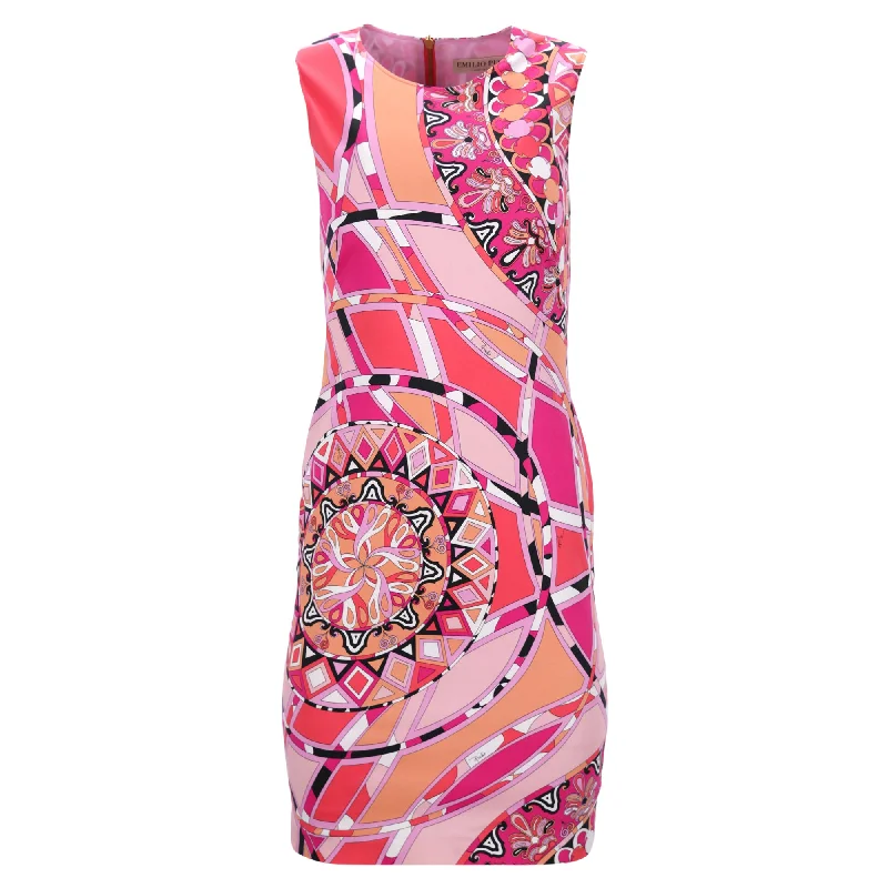 Women's Cut-Out DressesEmilio Pucci Printed Knee-Length Dress in Pink Cotton