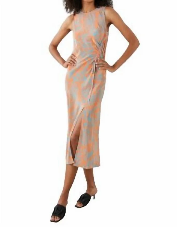 Women's Off-Shoulder DressesGabriella Dress In Orange Diffused Cheetah