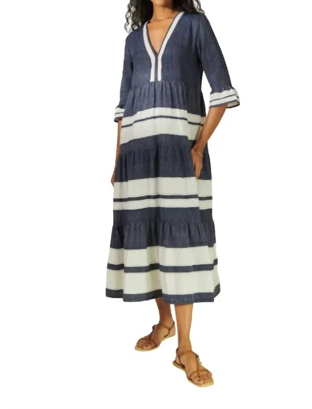 Women's Square-Neck DressesHawi Flutter Dress In Debre Navy