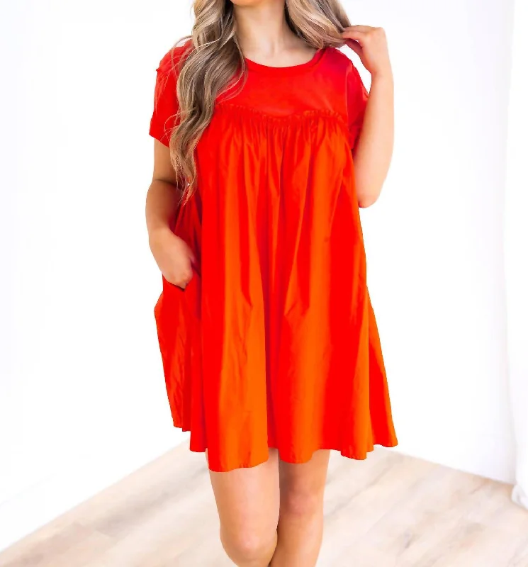 Women's Midi DressesIn This Together Contrast Dress In Orange