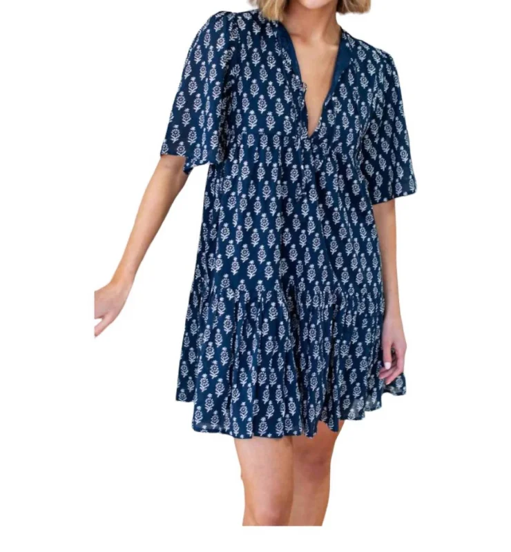 Women's Keyhole-Back DressesIsla Dress In Marguerite Blue Organic