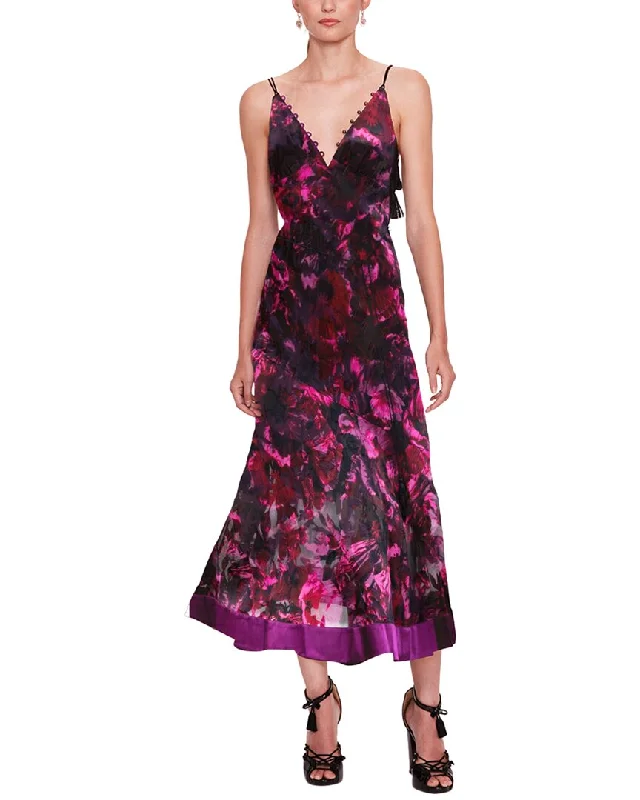 Women's Low Collar DressesMarchesa Notte Floral Dress