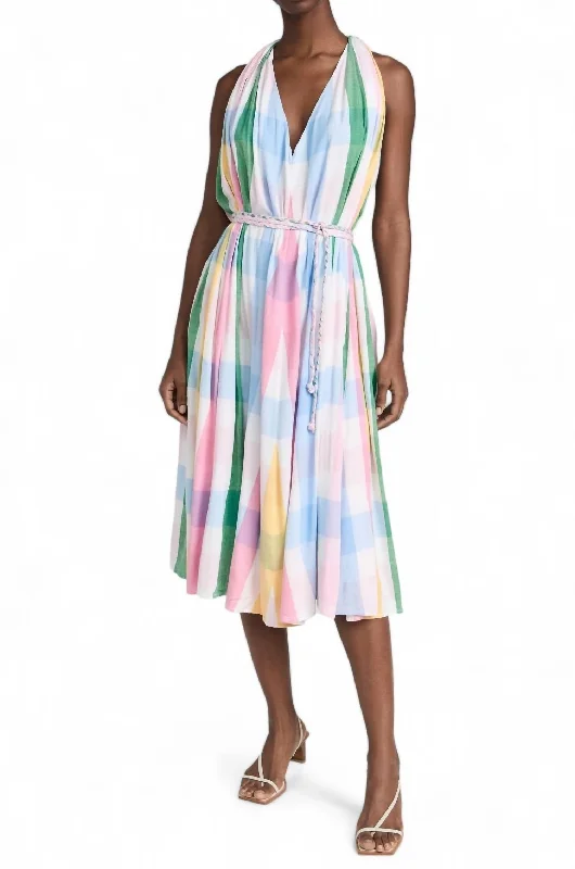 Women's Boat-Neck DressesMarilyn Dress In Pastel Plaid