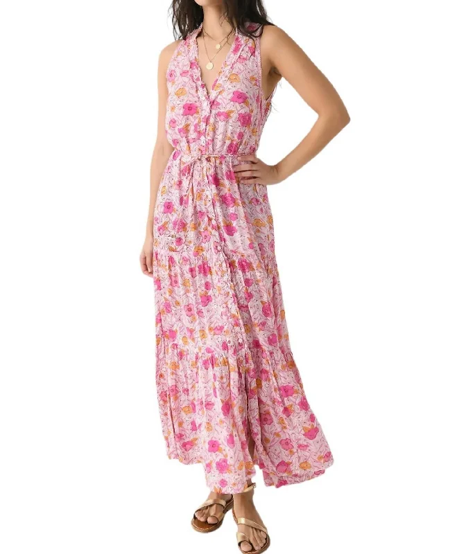 Women's Sleeveless DressesNana Long Dress In Pink Petunia