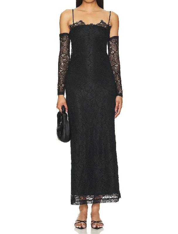 Women's Off-the-Shoulder DressesRishell Dress In Black Lace