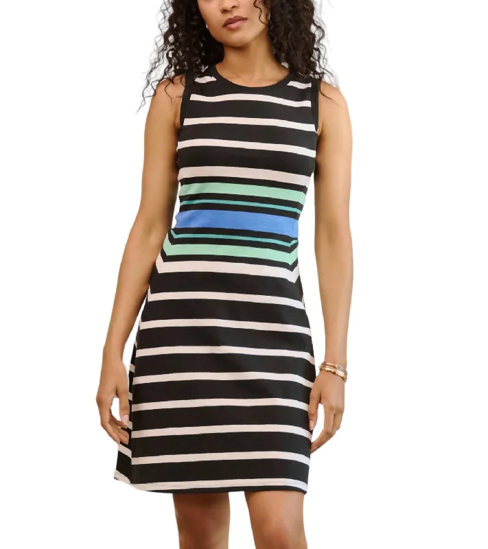 Women's Shawl Collar DressesSarah Dress In Caviar Stripes