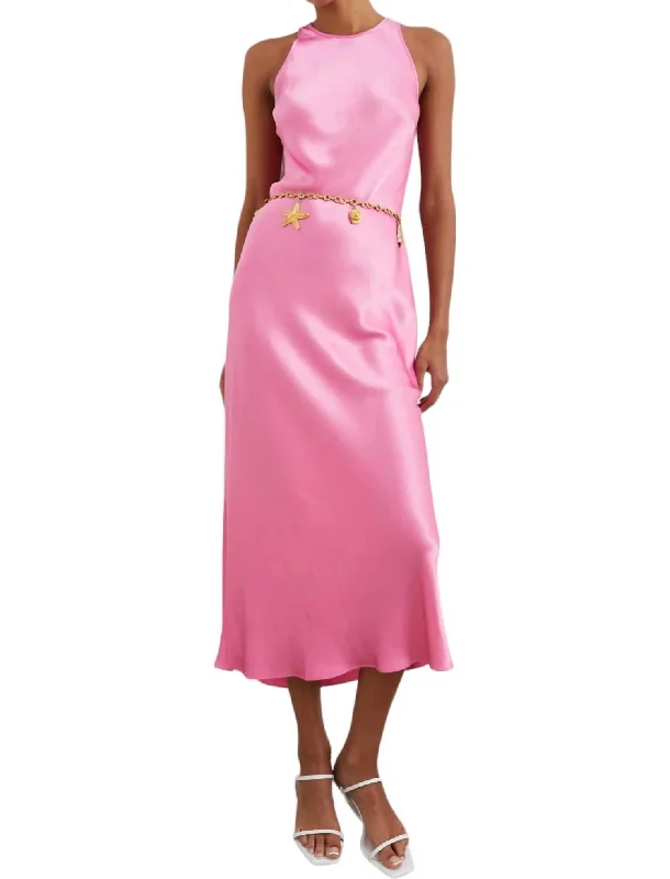 Women's Keyhole-Neck DressesSolene Dress In Malibu Pink