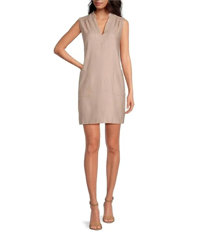 Women's Narrow-Neck DressesSuntan Dress In Beige