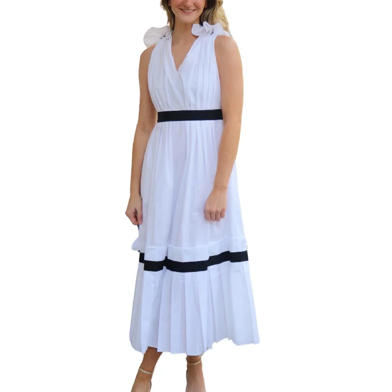 Women's High-Low DressesV-Neck Dress In White