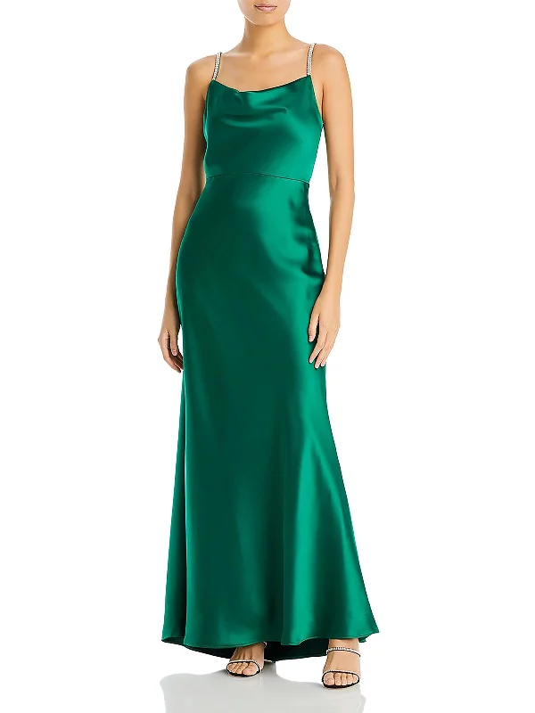 Women's Notched Collar DressesWomens Embellished Long Evening Dress