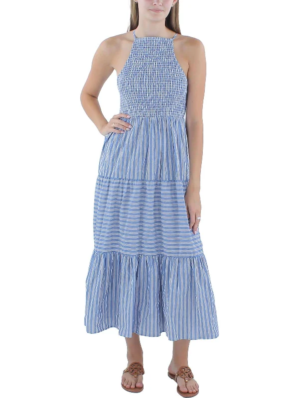 Women's Boat-Neck DressesWomens Smocked Striped Sundress