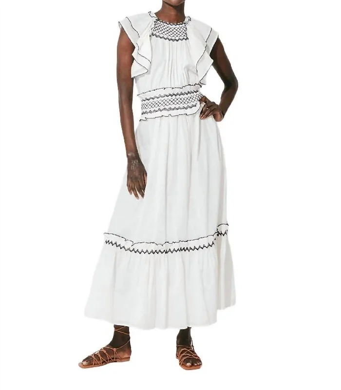 Women's Narrow-Neck DressesYvonne Ankle Dress In White