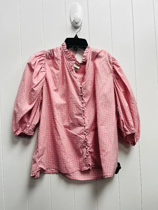 Women's Blouse with U-Shaped CollarTop 3/4 Sleeve By A New Day  Size: L