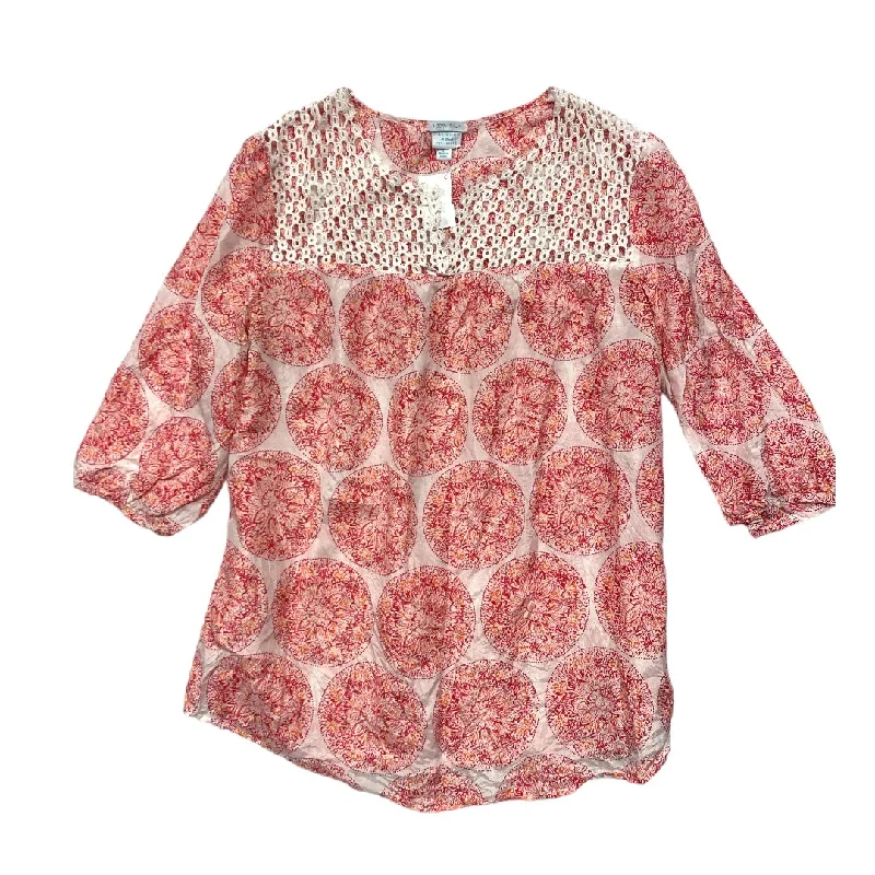 Women's Blouse with Rounded CollarTop 3/4 Sleeve By  galypso Size: L