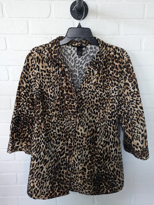 Women's Blouse with Wide CollarTop 3/4 Sleeve By Lane Bryant  Size: 3x