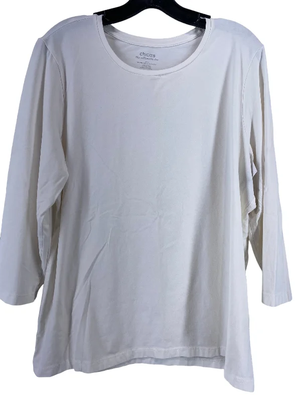 Women's Blouse with Collarless DesignTop Long Sleeve Basic By Chicos  Size: 3