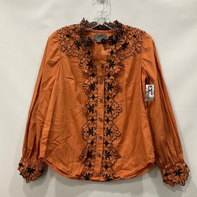 Women's Blouse with Square NeckTop Long Sleeve By Anthropologie  Size: 2