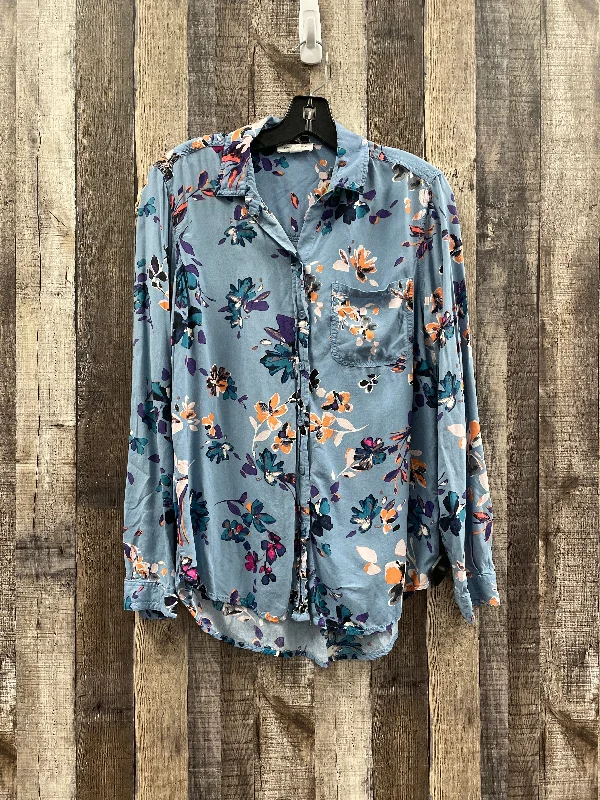 Women's Blouse with Wide CollarTop Long Sleeve By Beachlunchlounge  Size: L